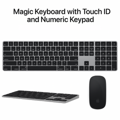 Apple Magic Keyboard with Touch ID + Magic Mouse (Black) – Wireless Combo Set New In The Box.